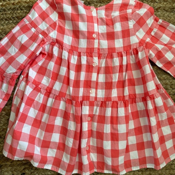 La Roque Small Pink And White Gingham Tiered Bell Sleeve Top - Picture 6 of 6